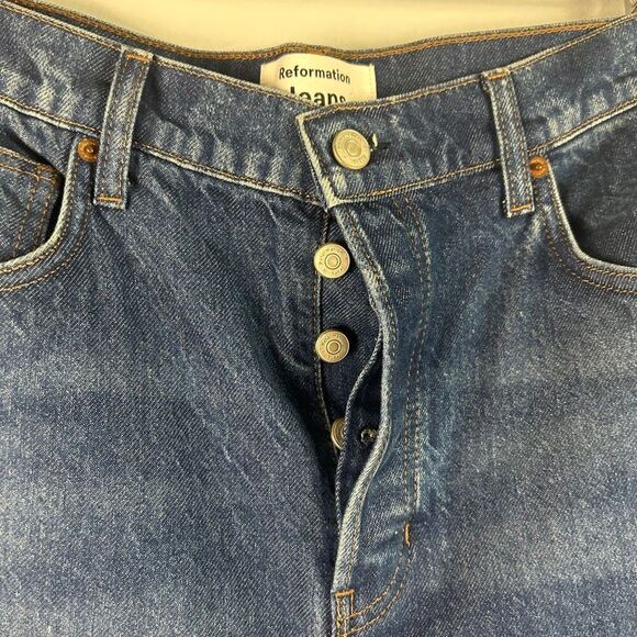 Reformation Cynthia Cuffed High Rise Straight Jeans - Picture 8 of 8